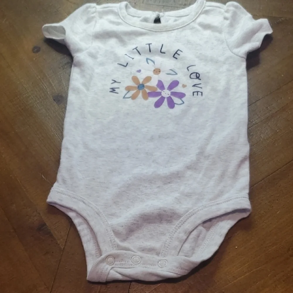 Carter's White Bodysuit with Purple and Orange Flowers